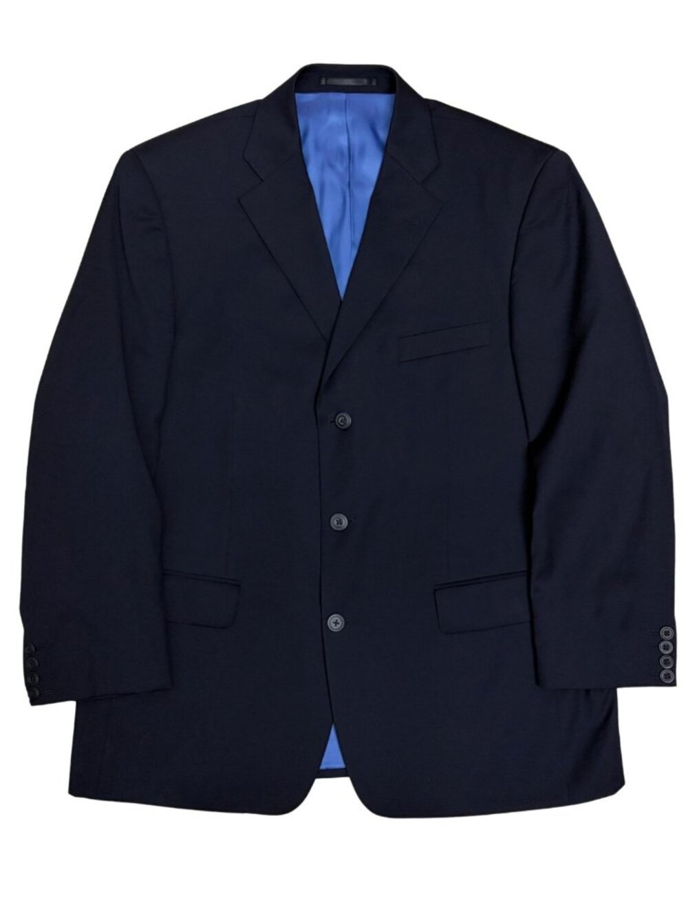 BELLISSIMO Blazer Sport Coat WOOL Blue Business Casual Formal Jacket Mens 42S